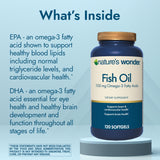 Nature's Wonder Omega 3 Fish Oil Softgels bottle with label