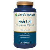 Nature's Wonder Omega 3 Fish Oil Softgels front view