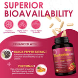 NATURE TARGET Berberine HCl Capsules with Ceylon Cinnamon sticks