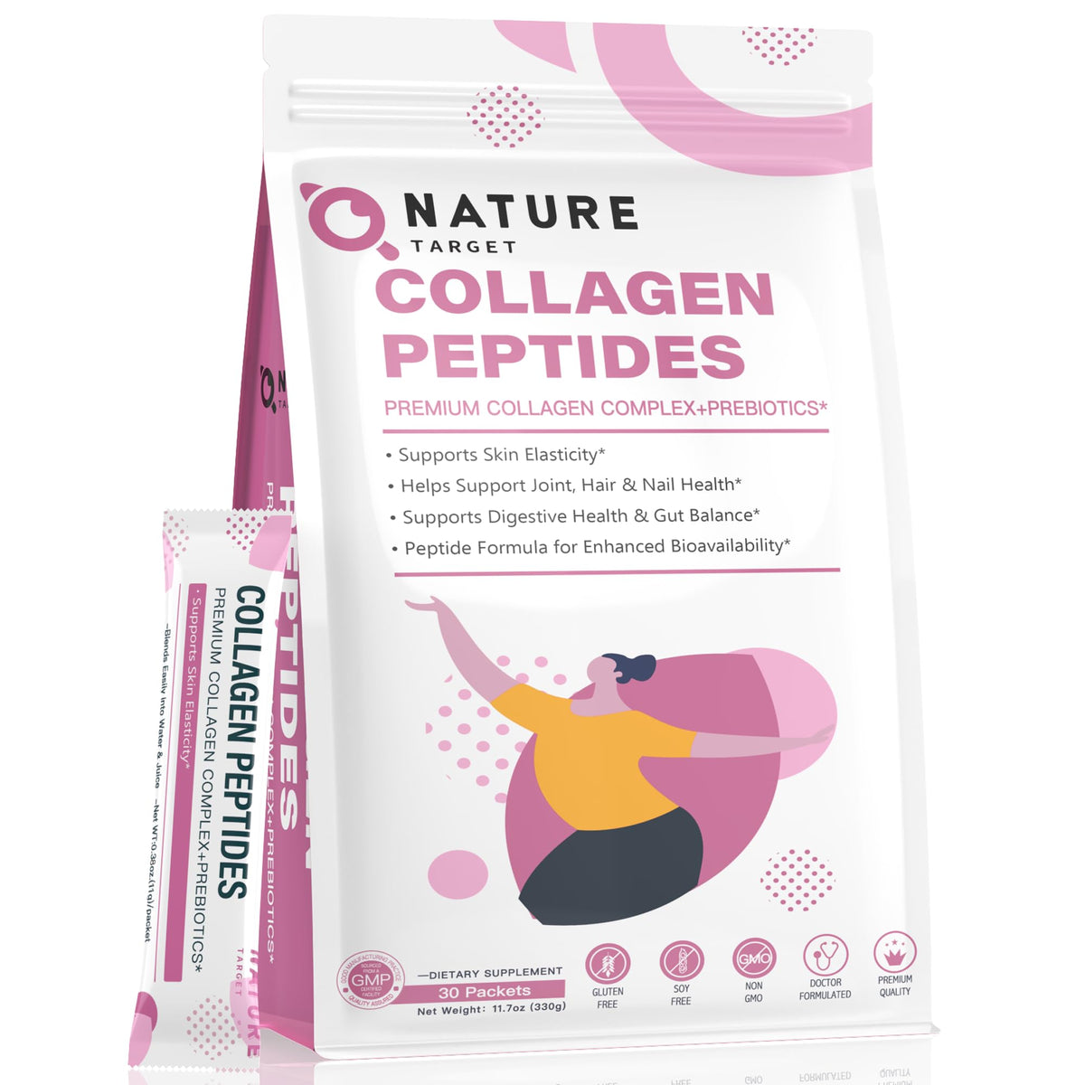 NATURE TARGET Collagen Peptide Powder 330g front view