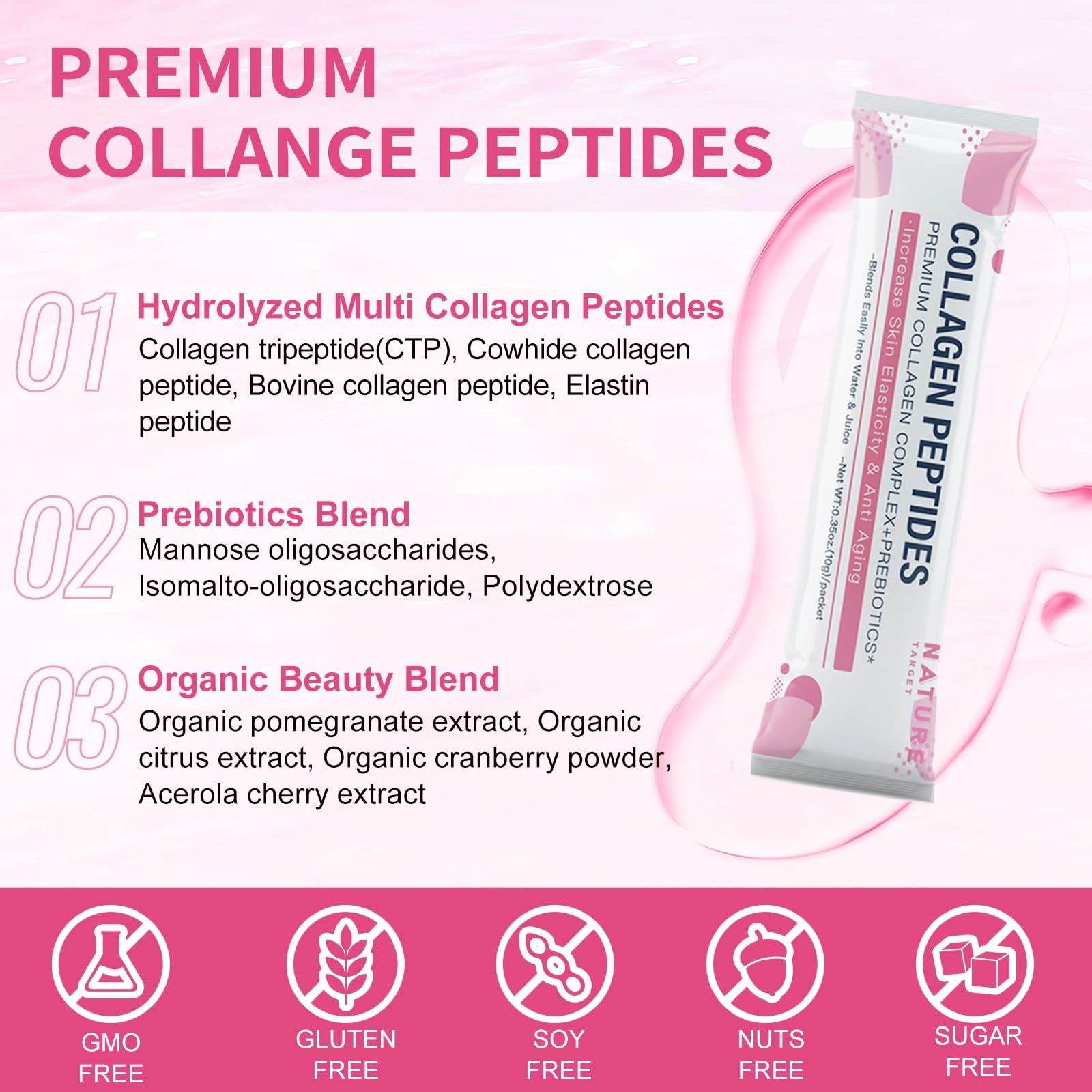 NATURE TARGET Collagen Peptide Powder back view