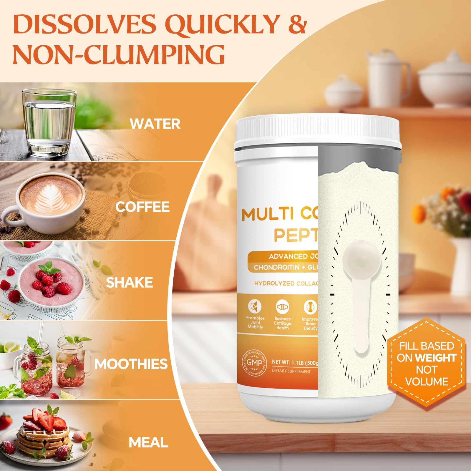NATURE TARGET Collagen Peptides Powder with measuring spoon