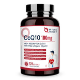 NATURE TARGET CoQ10 100mg softgels front view with packaging