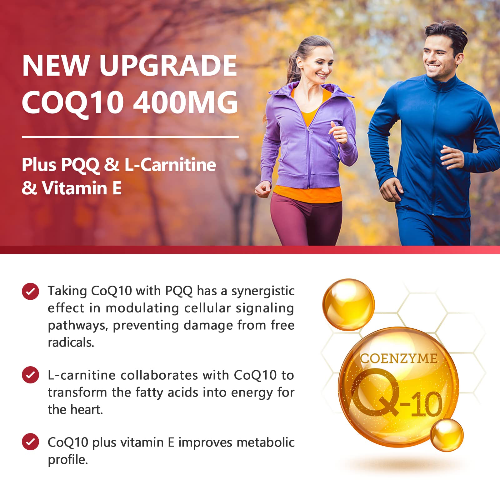 NATURE TARGET CoQ10 400mg Softgels bottle on a wooden surface