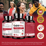 NATURE TARGET CoQ10 400mg Softgels with a glass of water