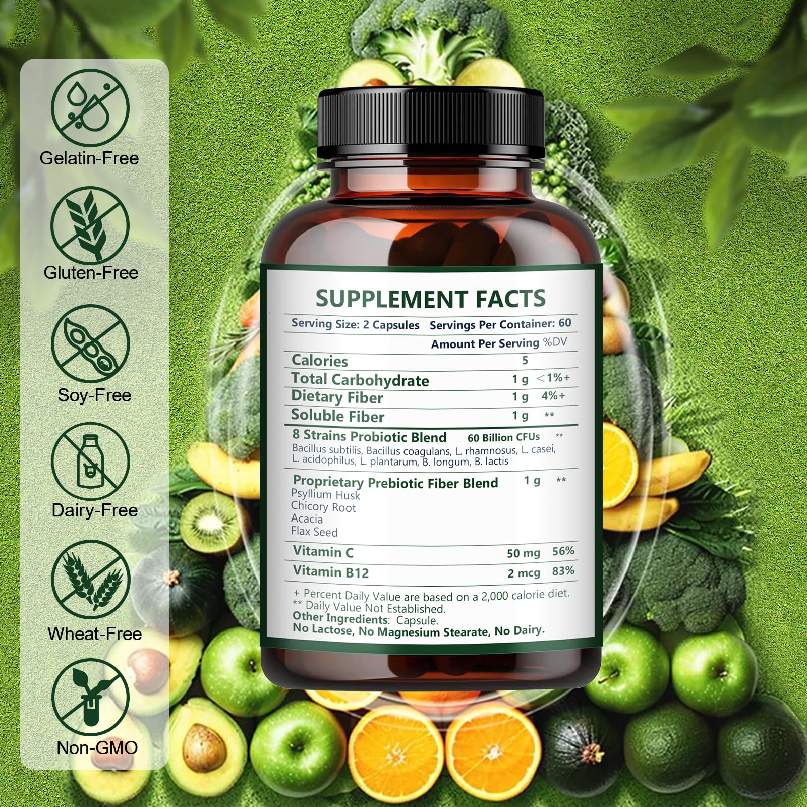 NATURE TARGET Dietary Fibre Supplement capsules in a clear bottle