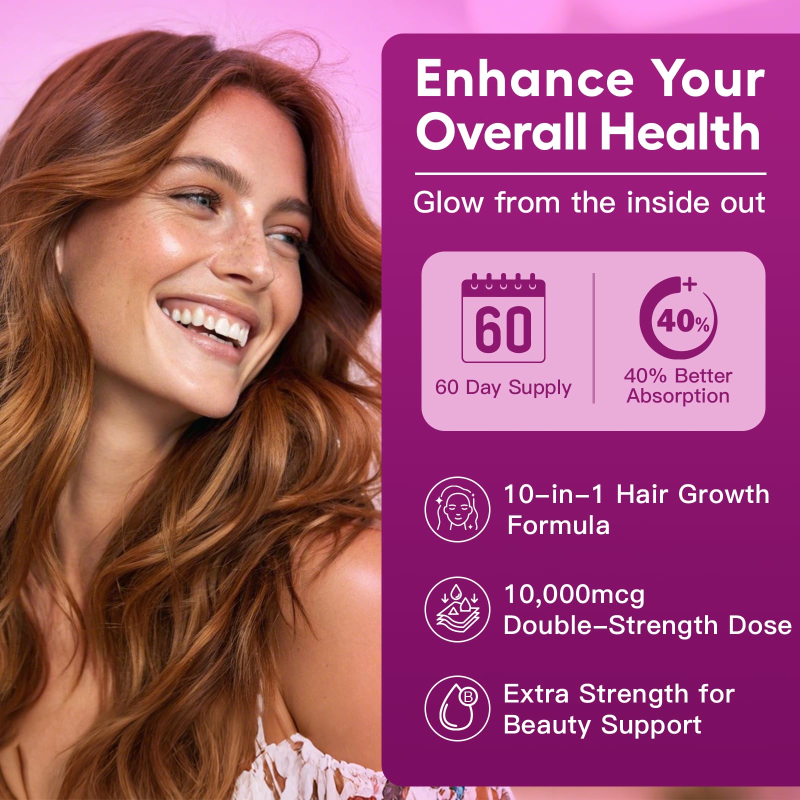 NATURE TARGET Hair Growth Vitamins bottle with measuring spoon