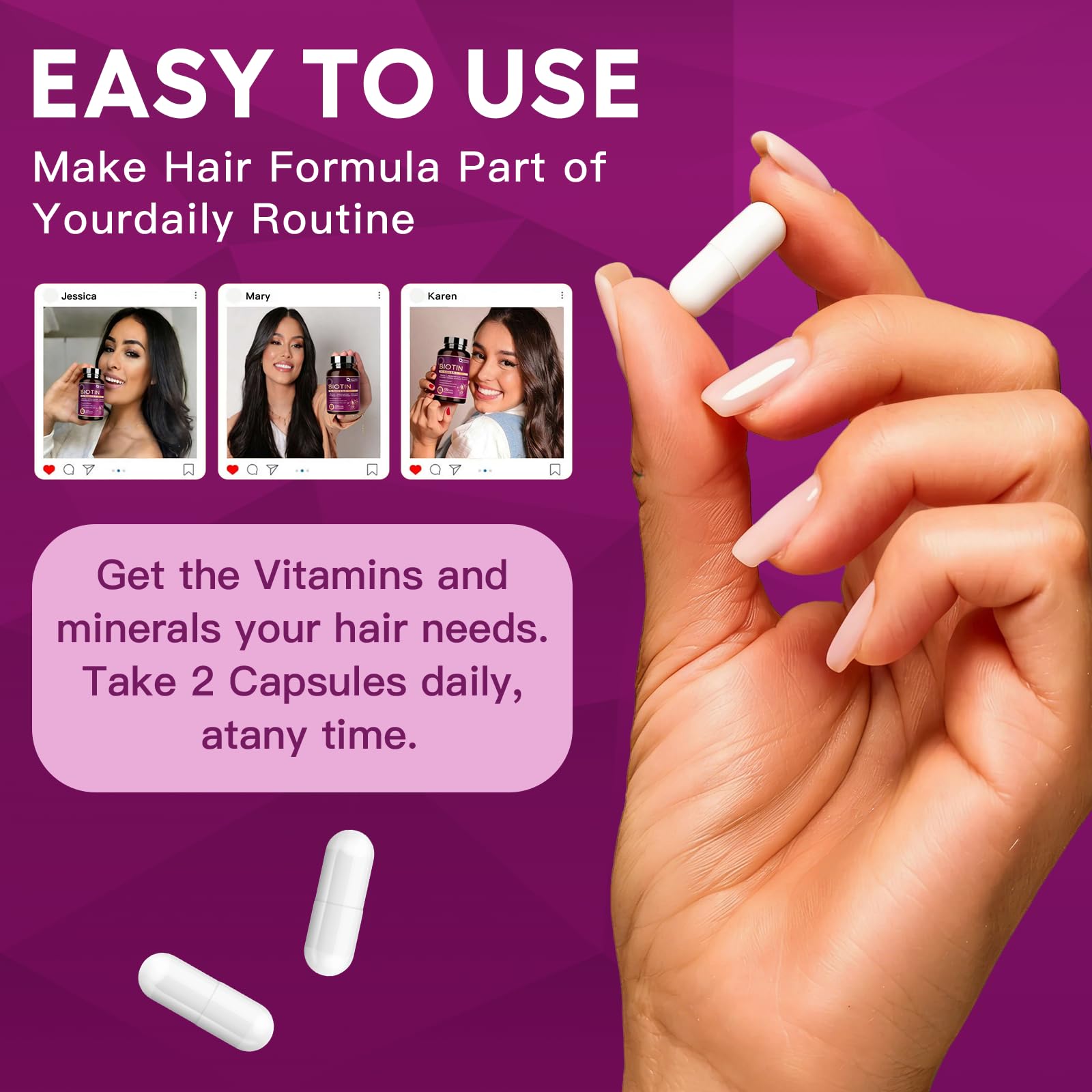 NATURE TARGET Hair Growth Vitamins lifestyle scene