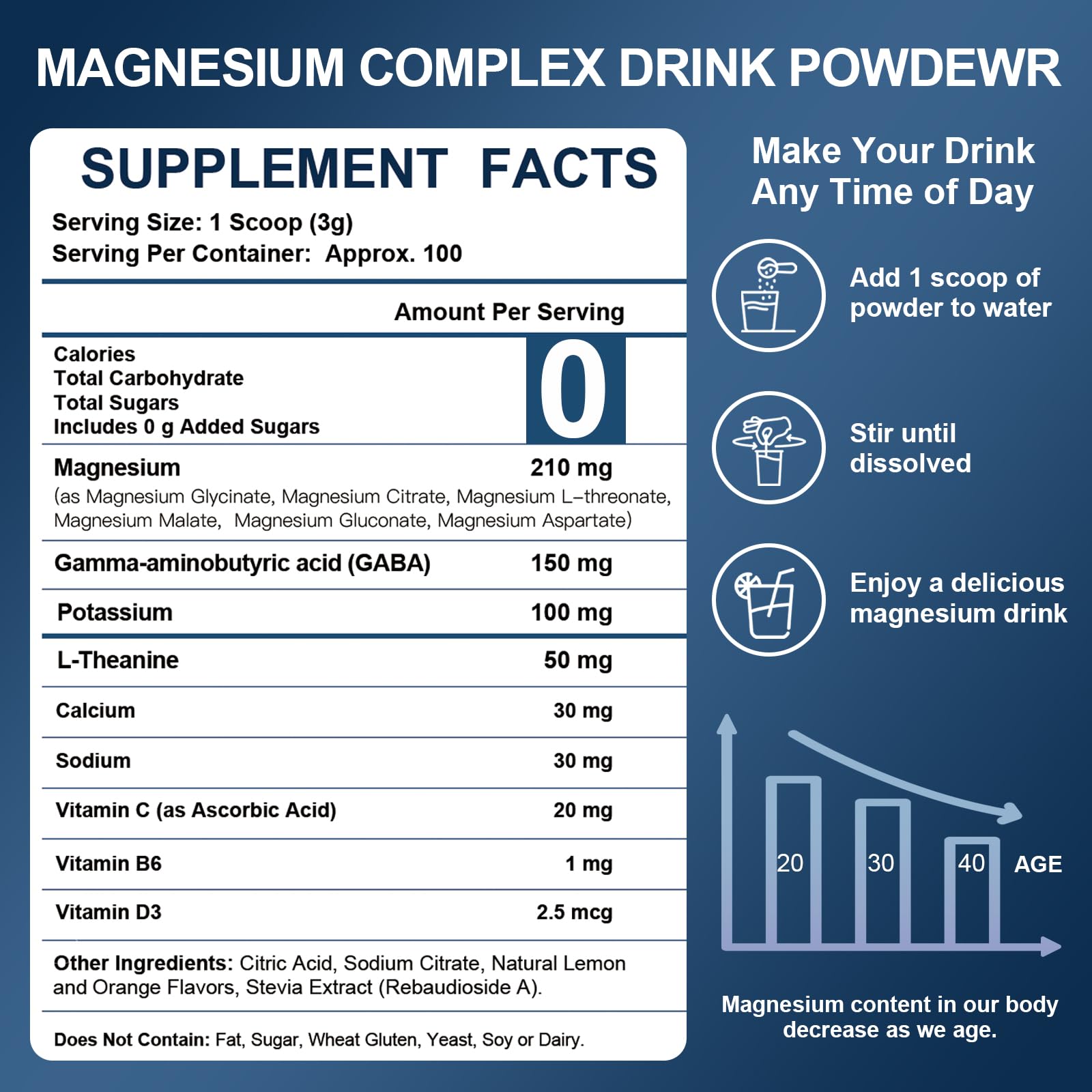 NATURE TARGET Magnesium Complex Powder scoop and powder