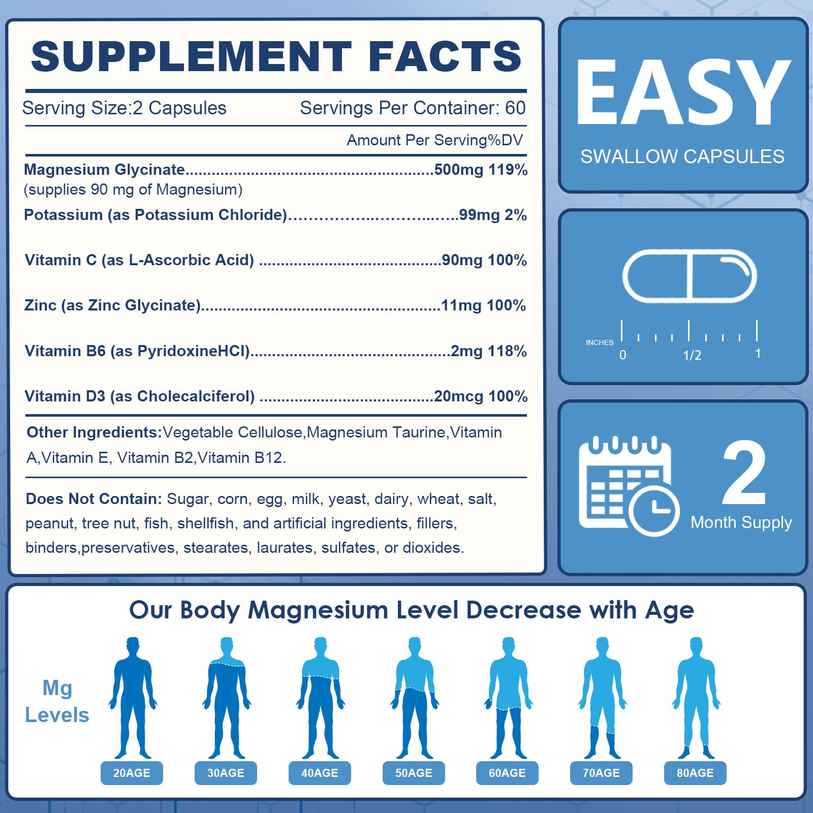 NATURE TARGET Magnesium Glycinate Capsules with vitamins and minerals