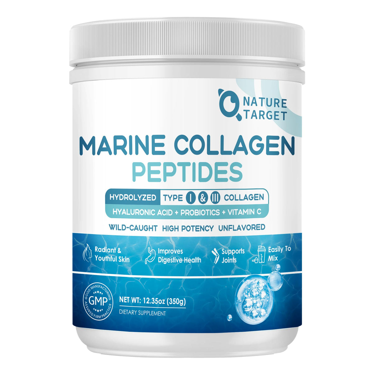 NATURE TARGET Marine Collagen Peptides 440g front view