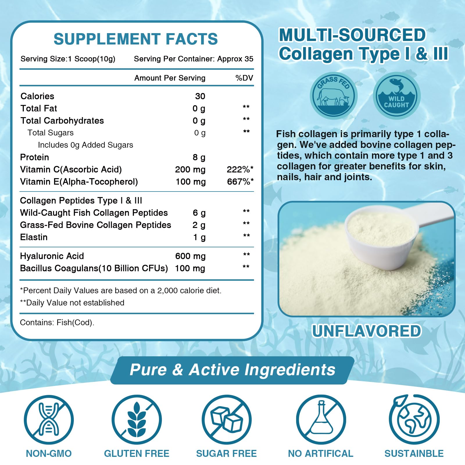 NATURE TARGET Marine Collagen Peptides 440g packaging