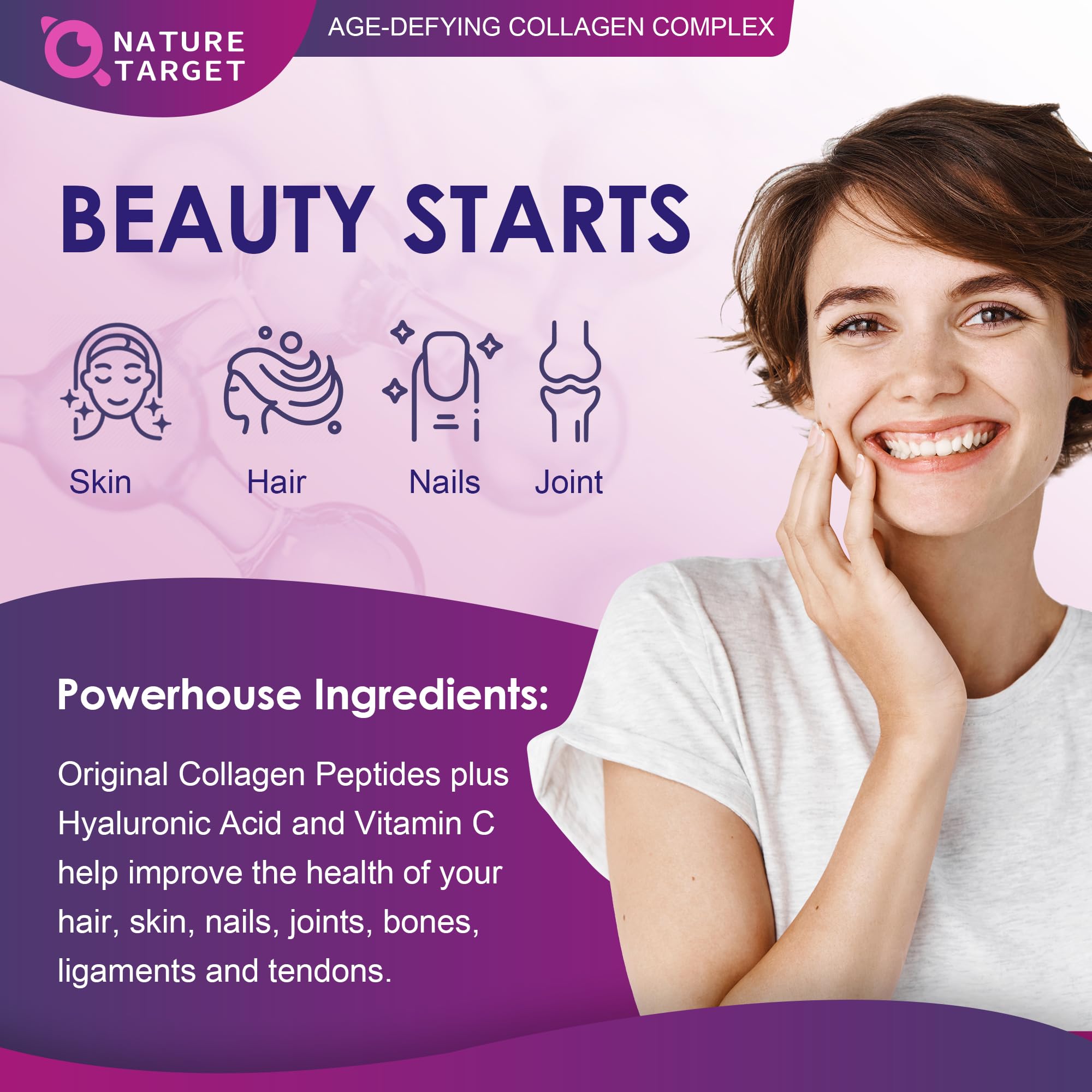 NATURE TARGET Multi Collagen Powder mixed in a smoothie