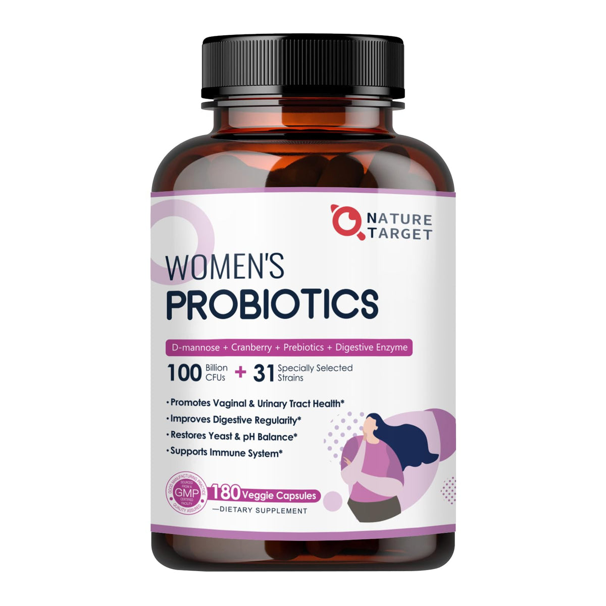 NATURE TARGET Probiotics 180 capsules front view