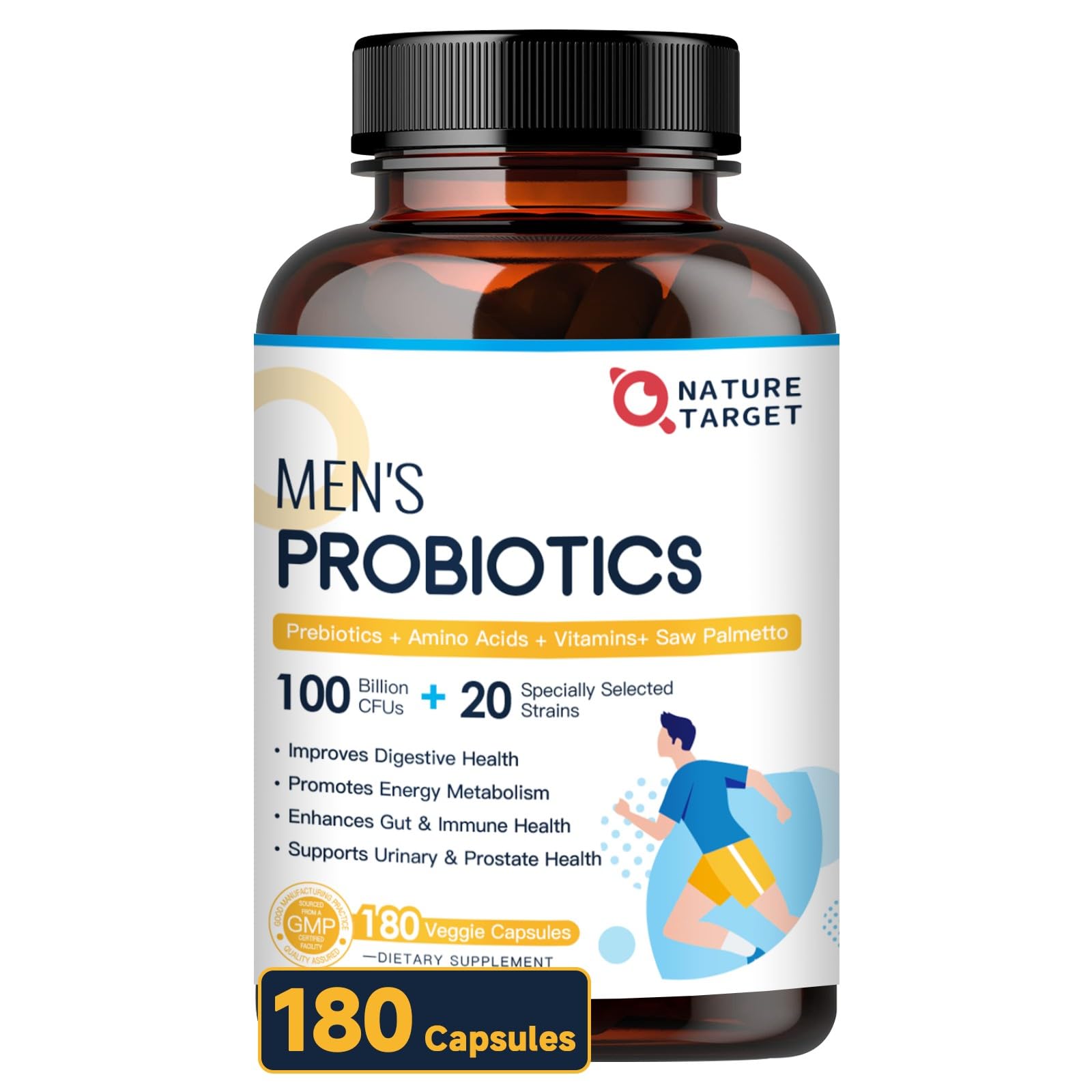 NATURE TARGET Probiotics for Men front view with packaging