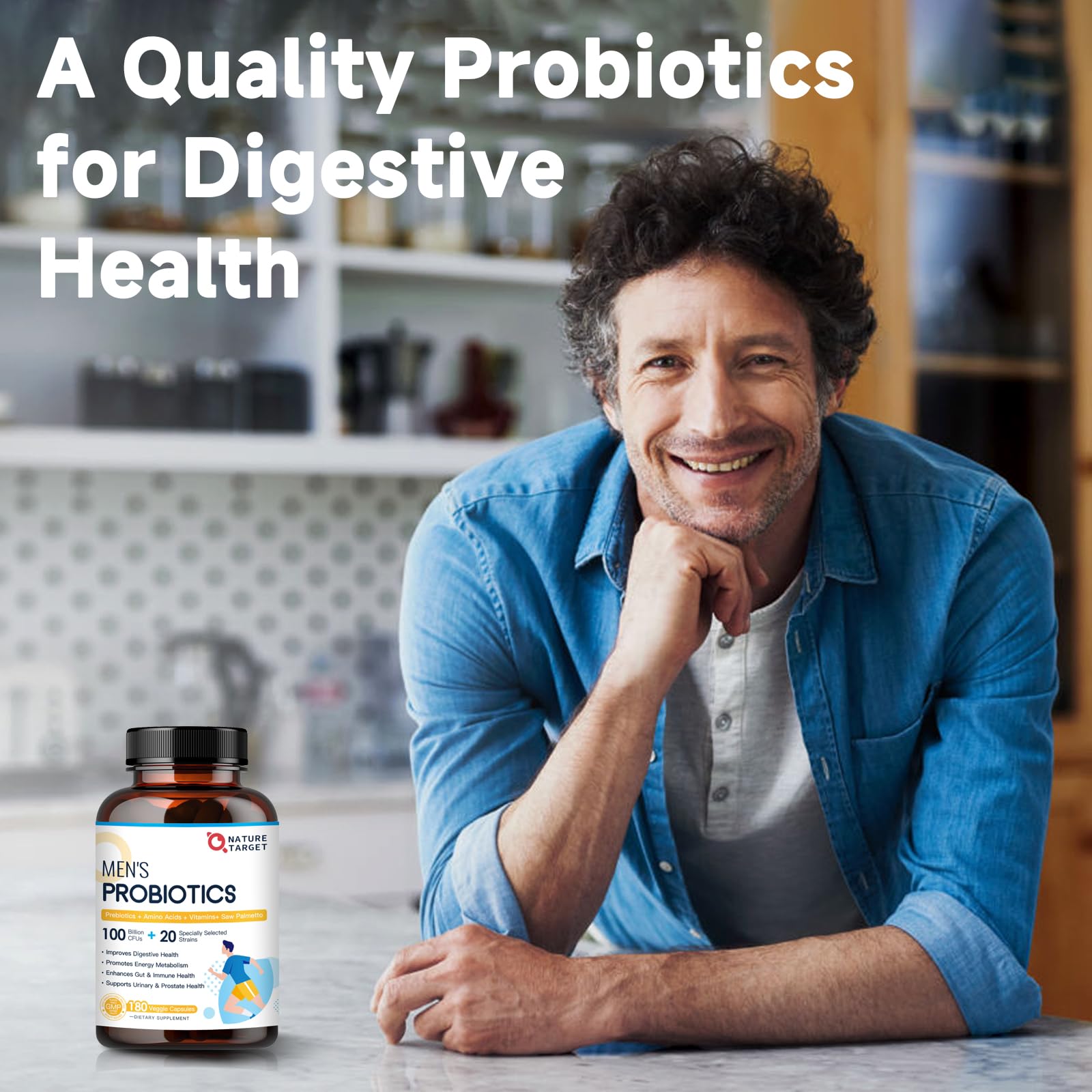 NATURE TARGET Probiotics for Men in a lifestyle setting