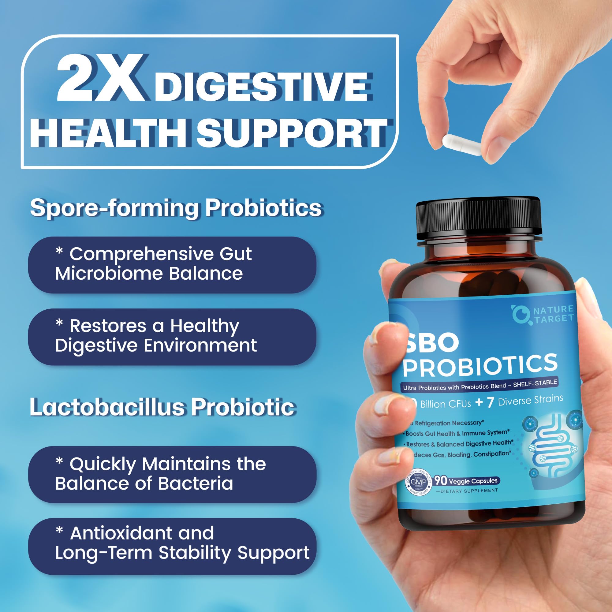 NATURE TARGET Sbo Probiotics packaging side view