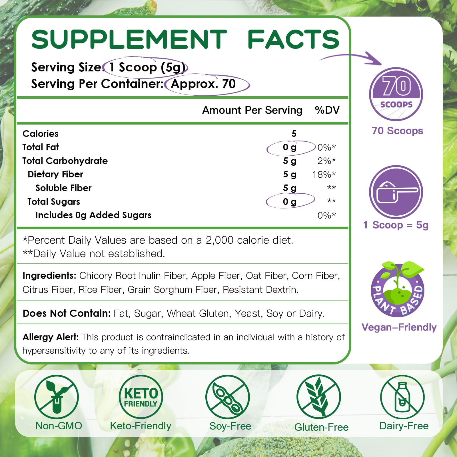 NATURE TARGET Super Fiber Powder 440g packaging side view
