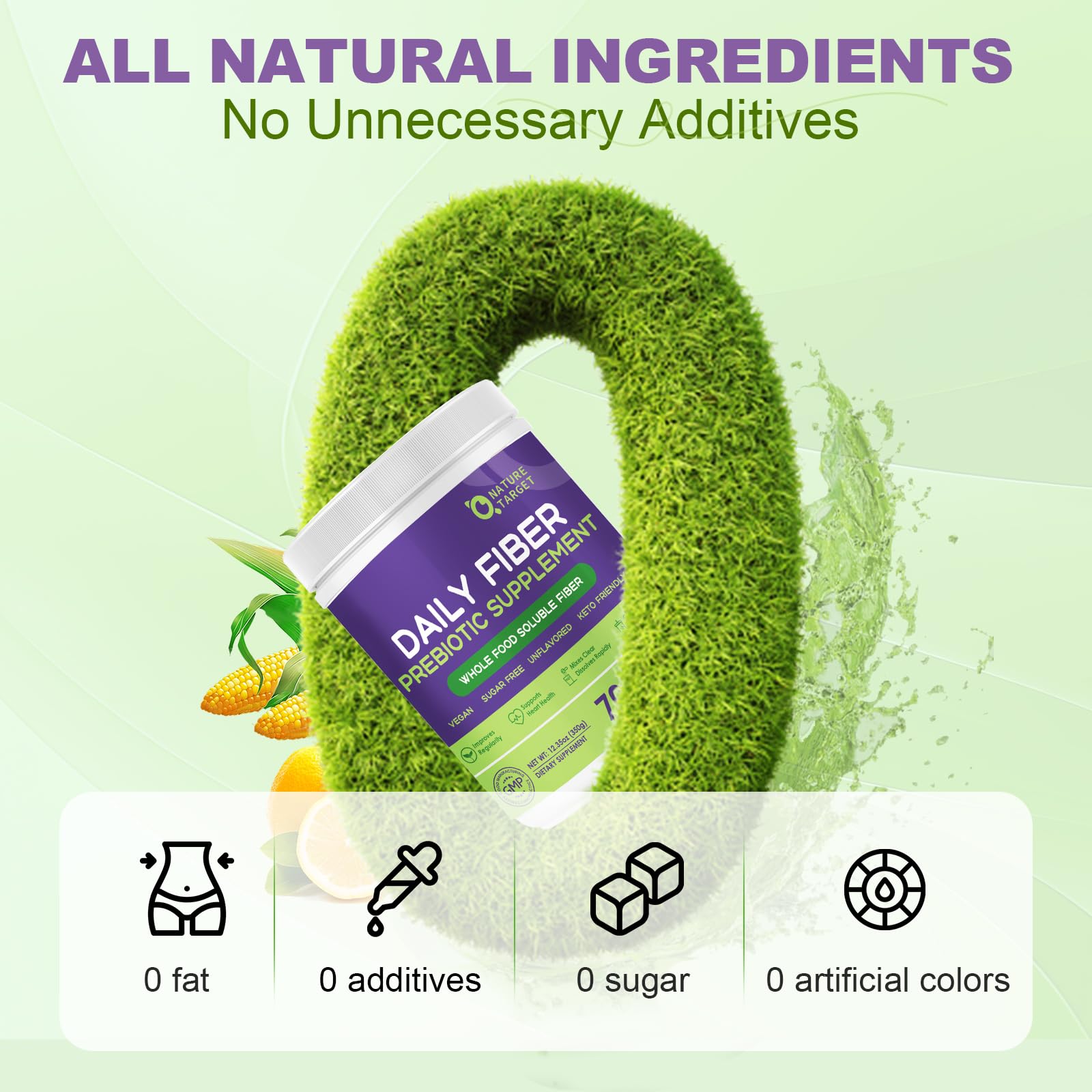 NATURE TARGET Super Fiber Powder 440g unflavoured powder texture