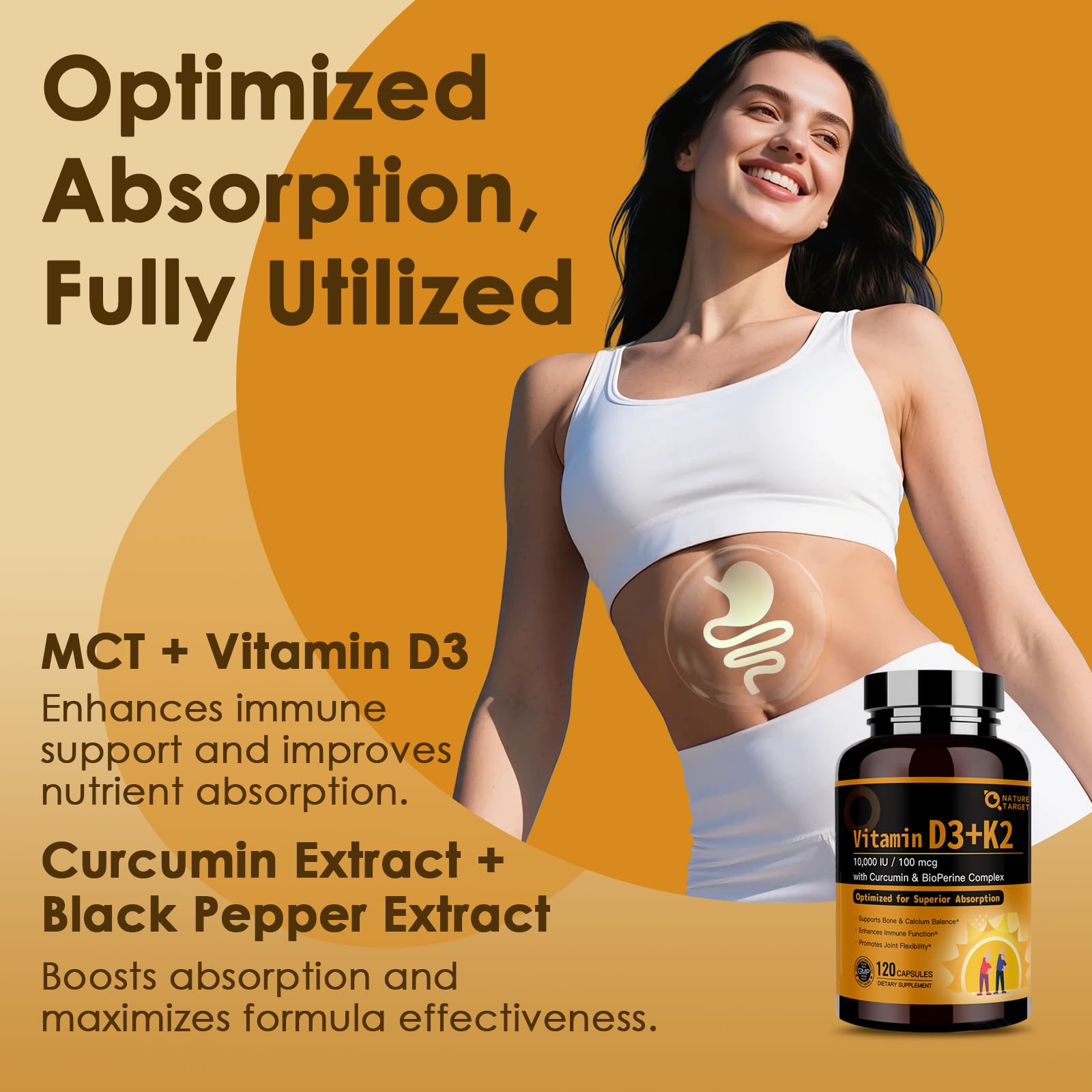 NATURE TARGET Vitamin D3 & K2 Capsules packaging details