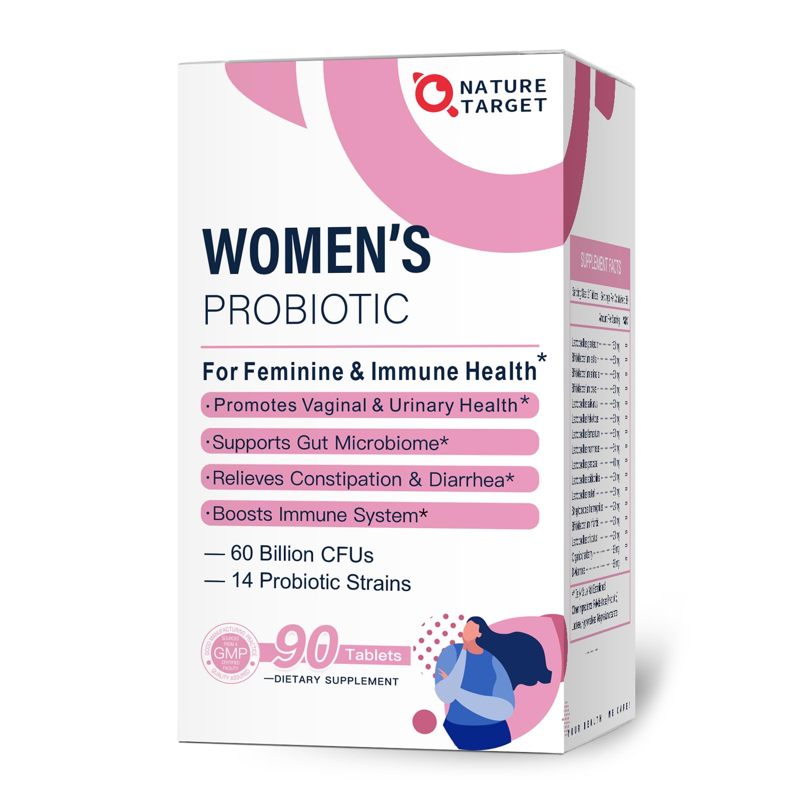NATURE TARGET Women's Probiotics 90 tablets front view