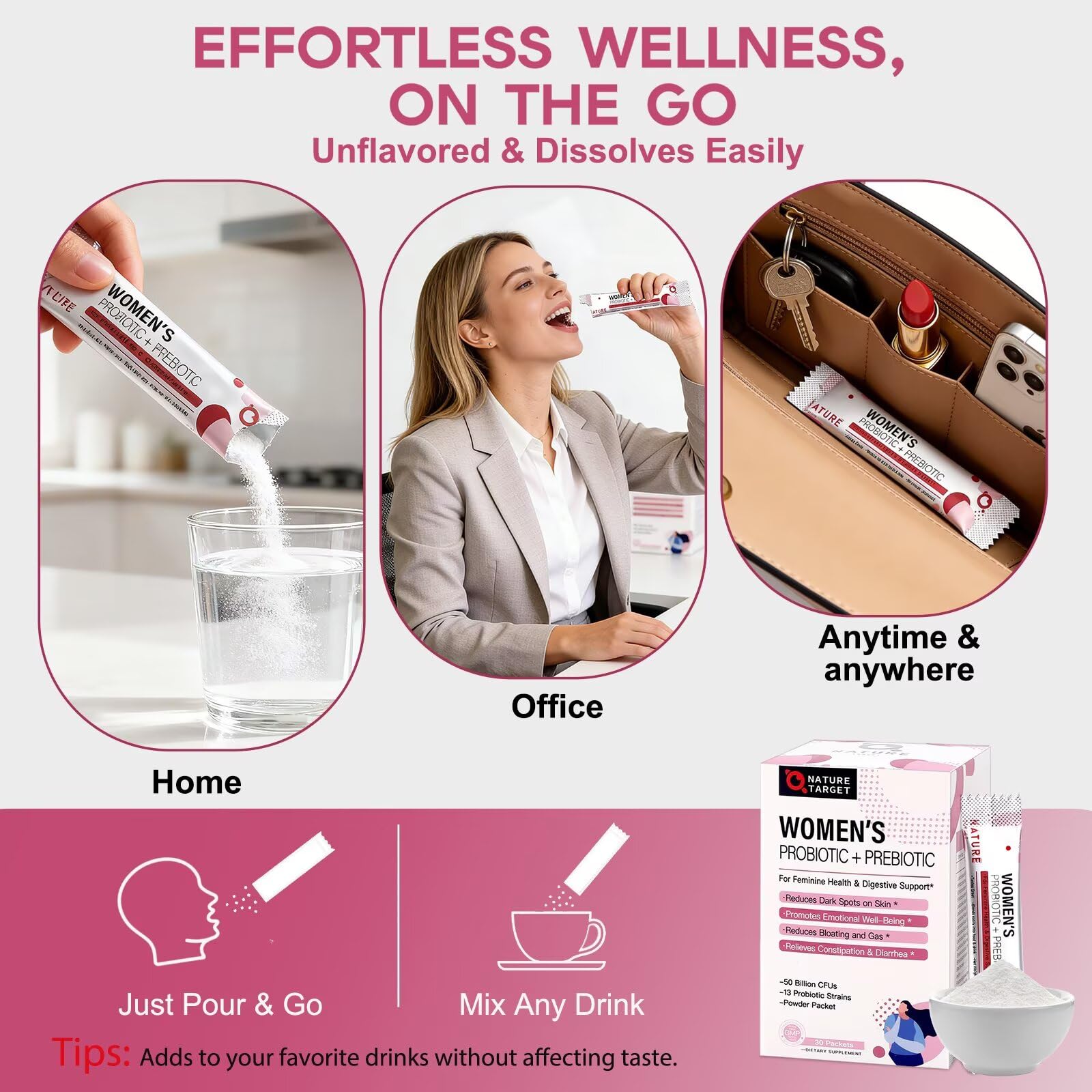 NATURE TARGET Women's Probiotics & Prebiotics ingredients list