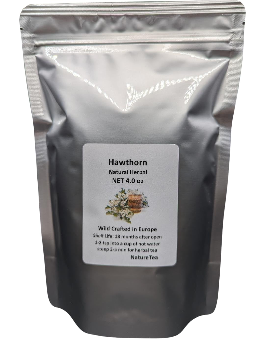 Nature Tea Hawthorn Loose Leaf & Flower front view packaging