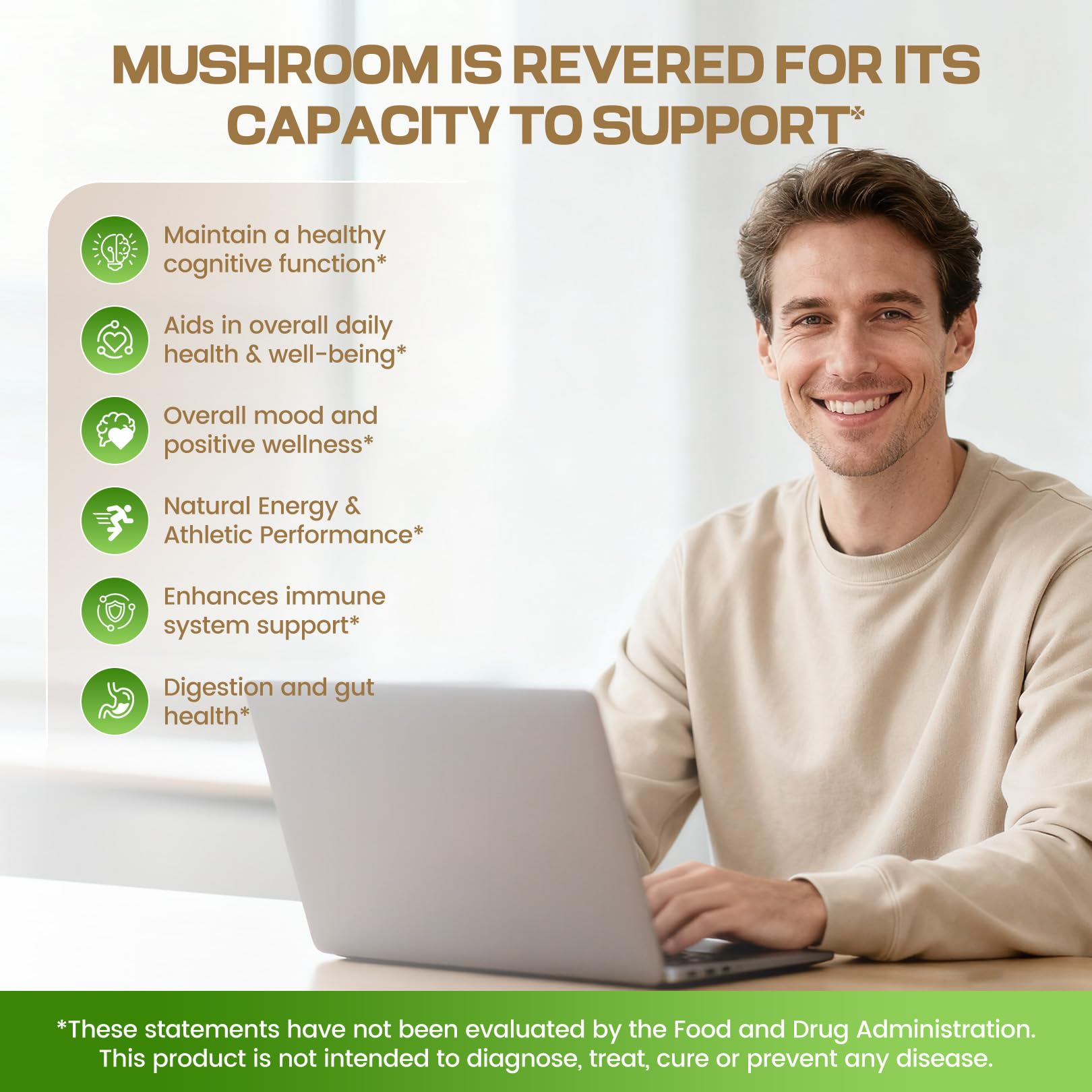 Nature Whisper Mushroom Complex 20 types capsules open with powder