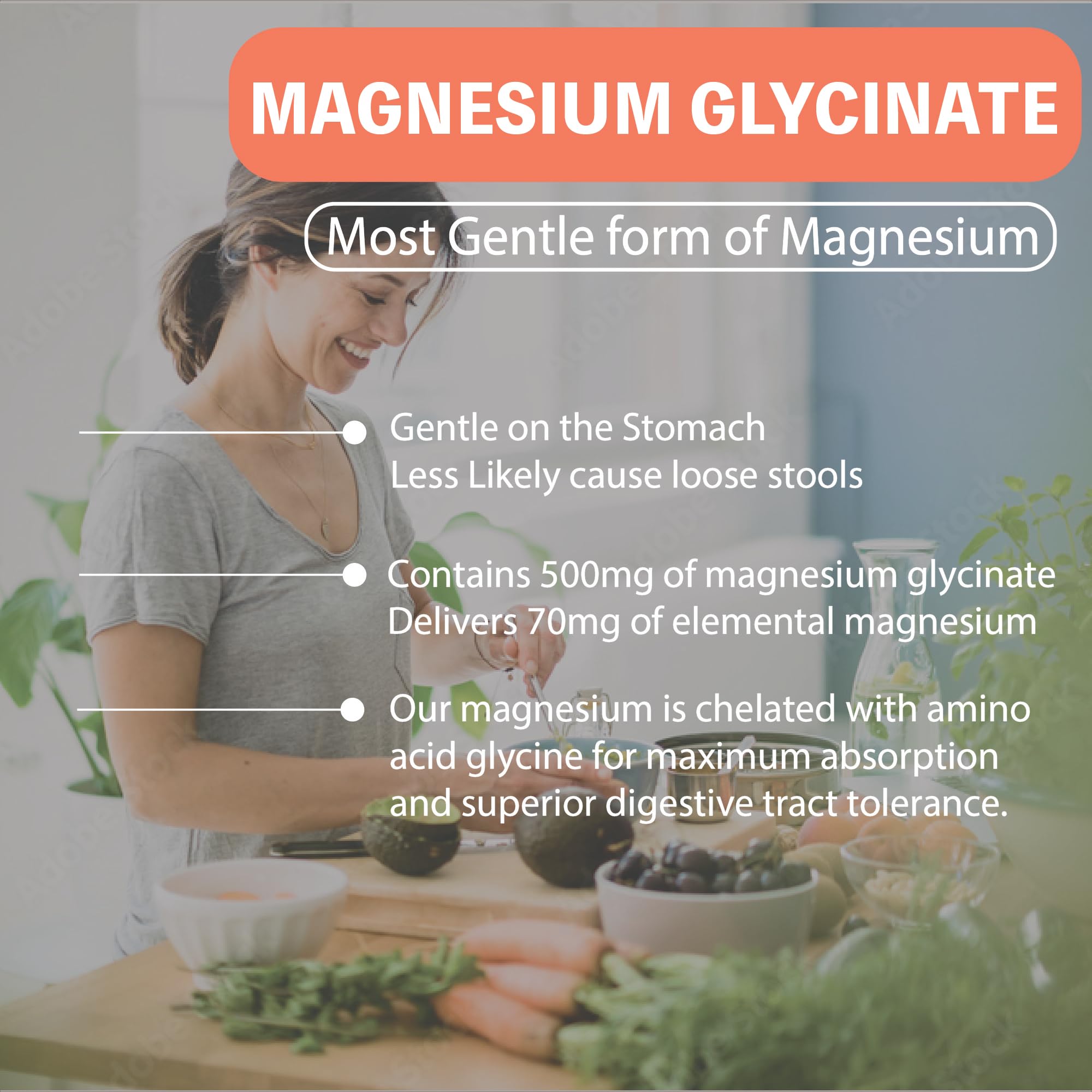 Nature4U Magnesium Glycinate Capsules bottle with cap open