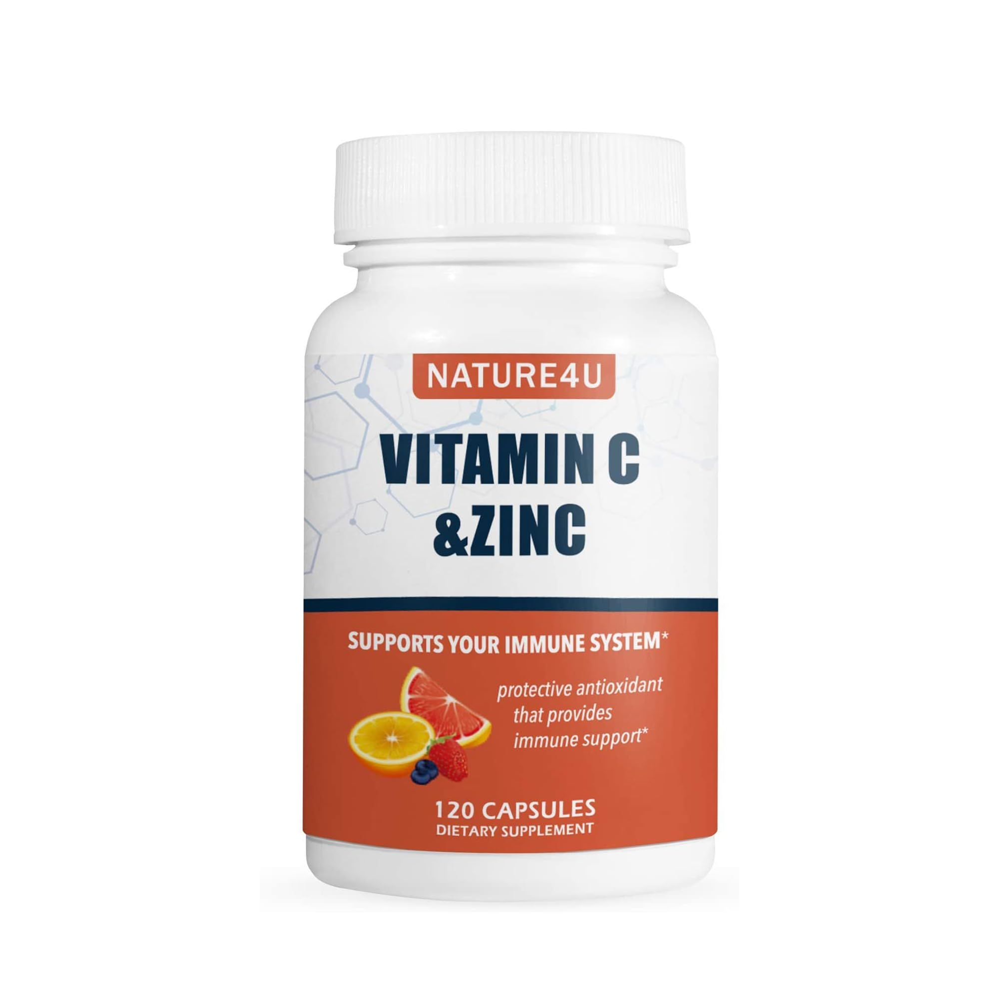 Nature4U Vitamin C with Zinc Capsules 150g front view