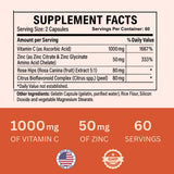 Nature4U Vitamin C with Zinc Capsules 150g side view
