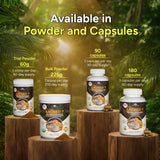 Naturealm Sacred 7 Mushroom Complex bottle with water