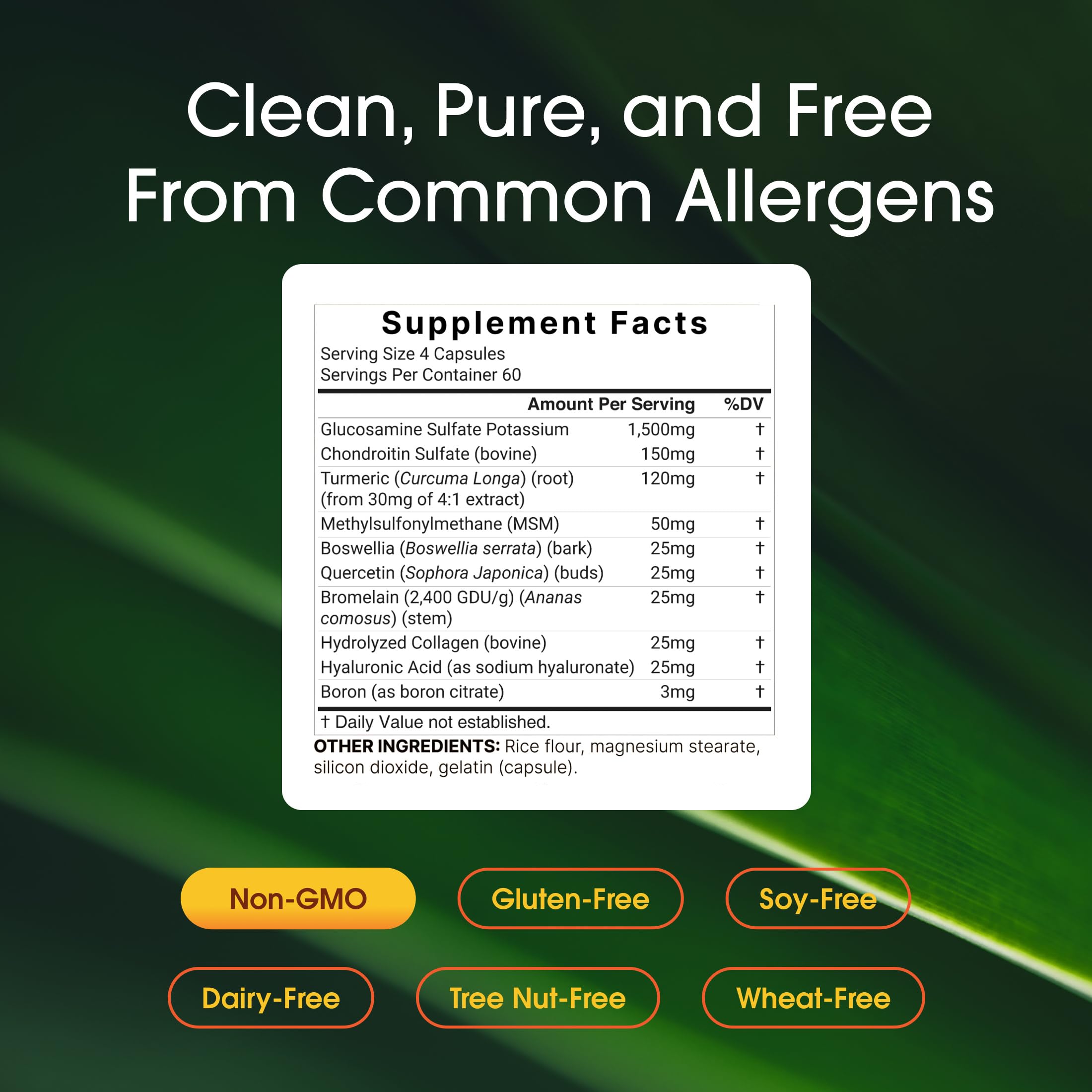 NatureBell Advanced Glucosamine Chondroitin & MSM supplement facts