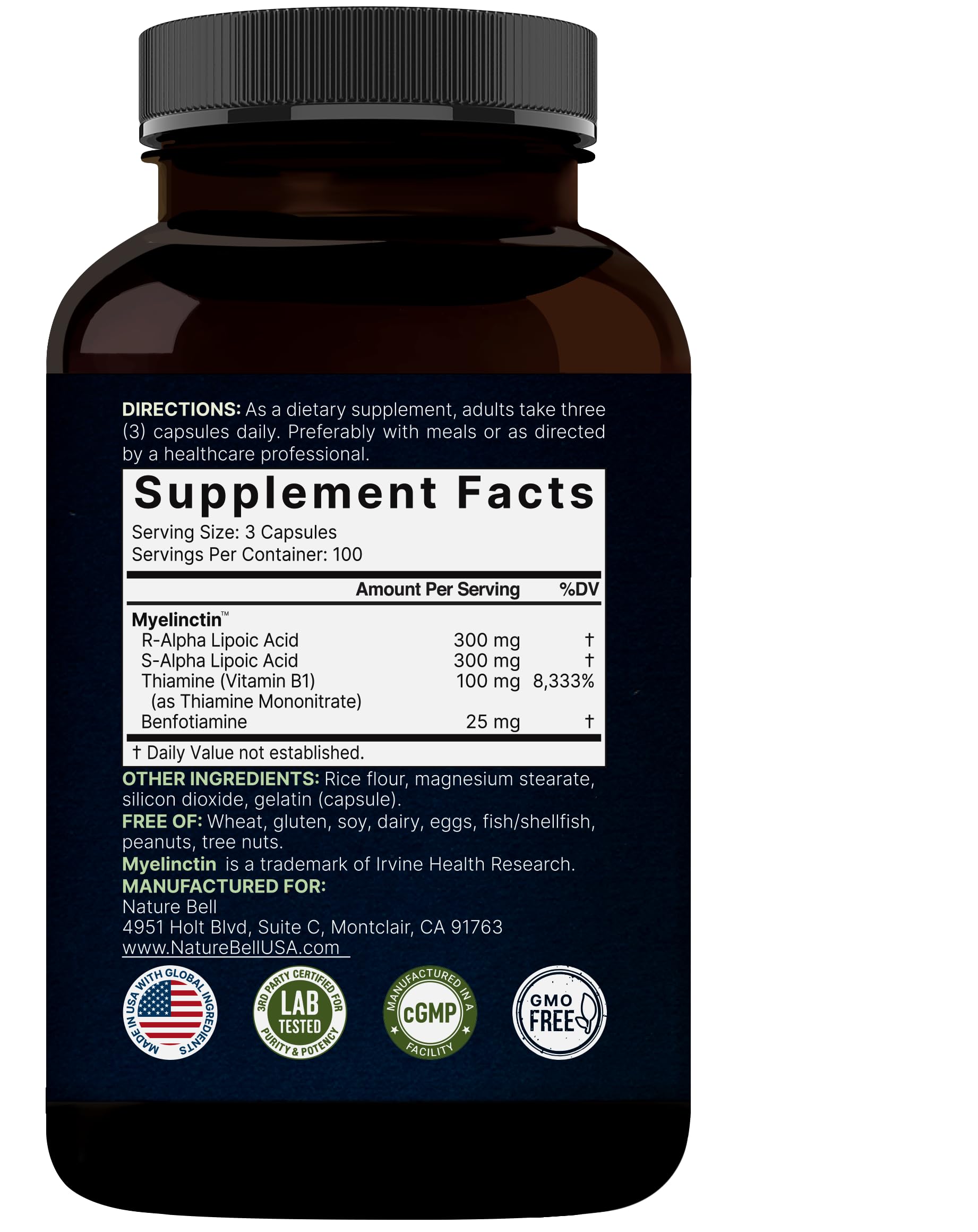 NatureBell Alpha Lipoic Acid 600mg capsules packaging