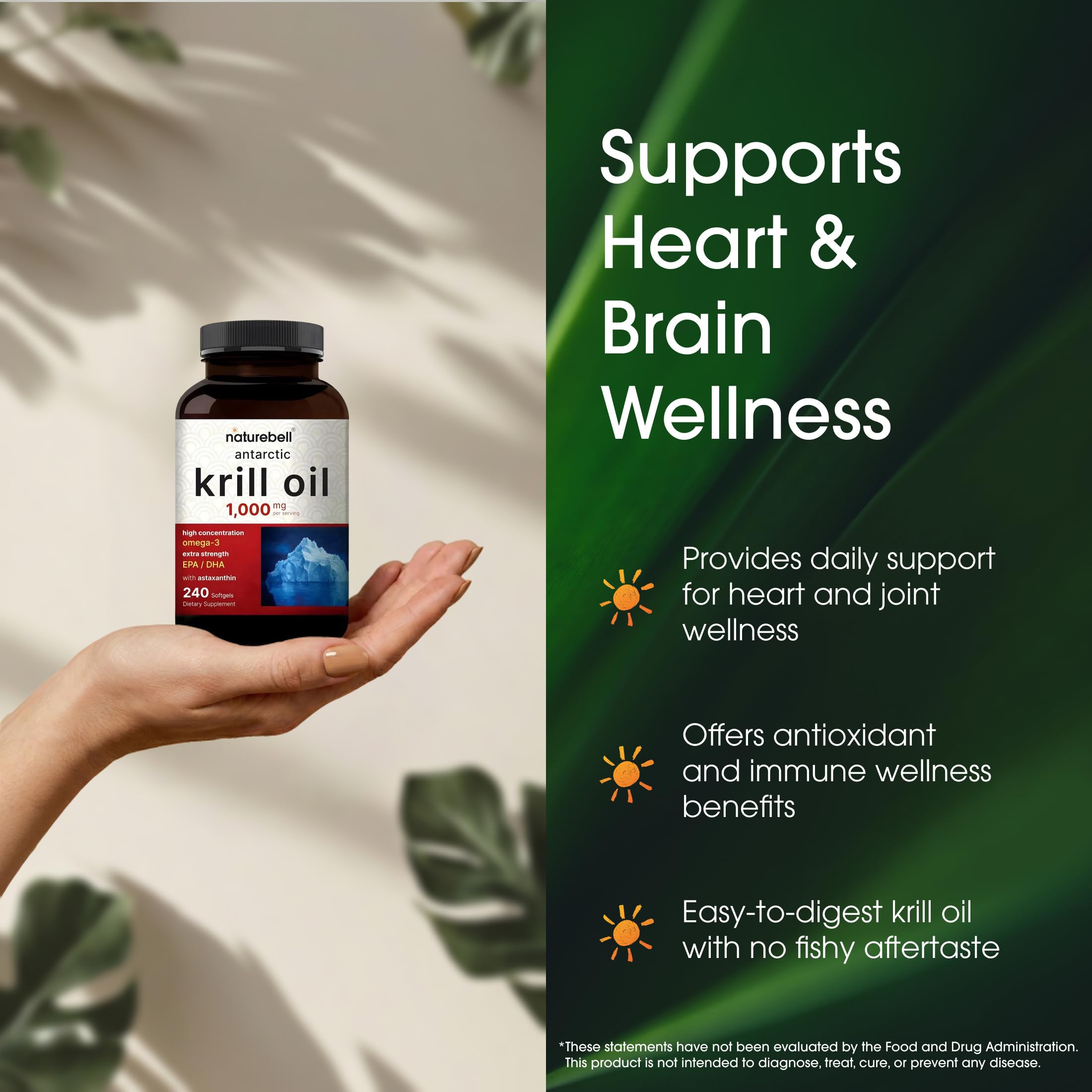 NatureBell Antarctic Krill Oil 1000mg softgels close-up of softgel