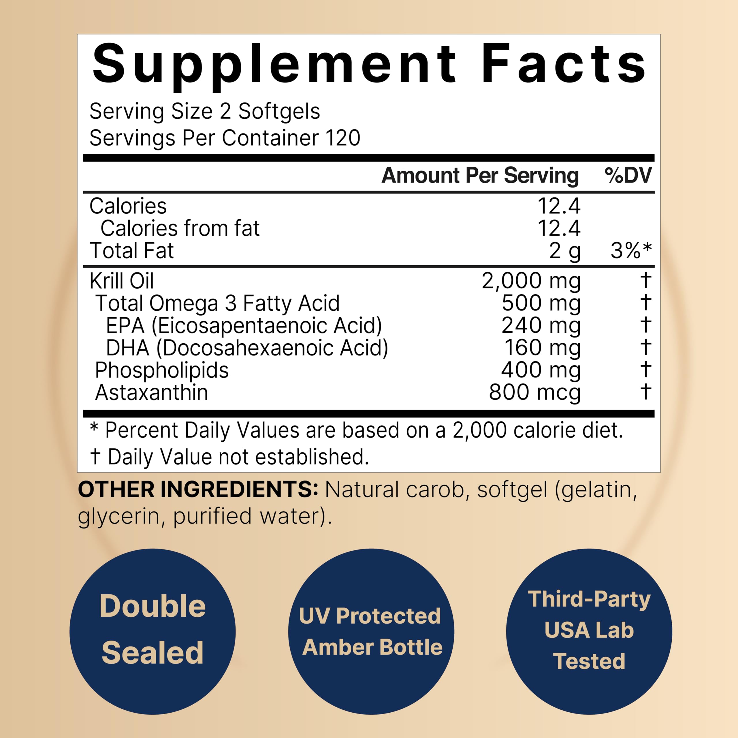 NatureBell Antarctic Krill Oil Softgels 240 count bottle