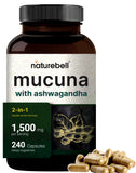 NatureBell Ashwagandha with Mucuna Pruriens 240 capsules front view