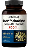 NatureBell Benfotiamine Vitamin B1 600mg softgels front view