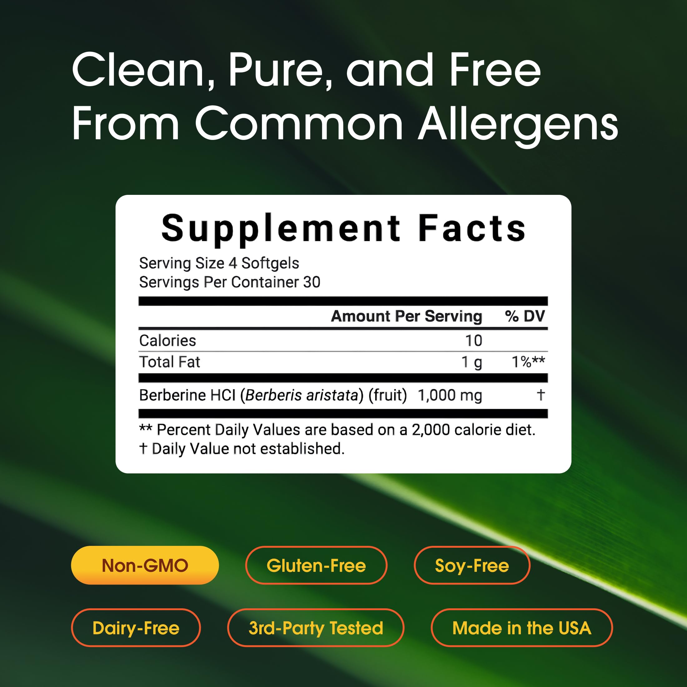 NatureBell Berberine 1,000mg packaging side view