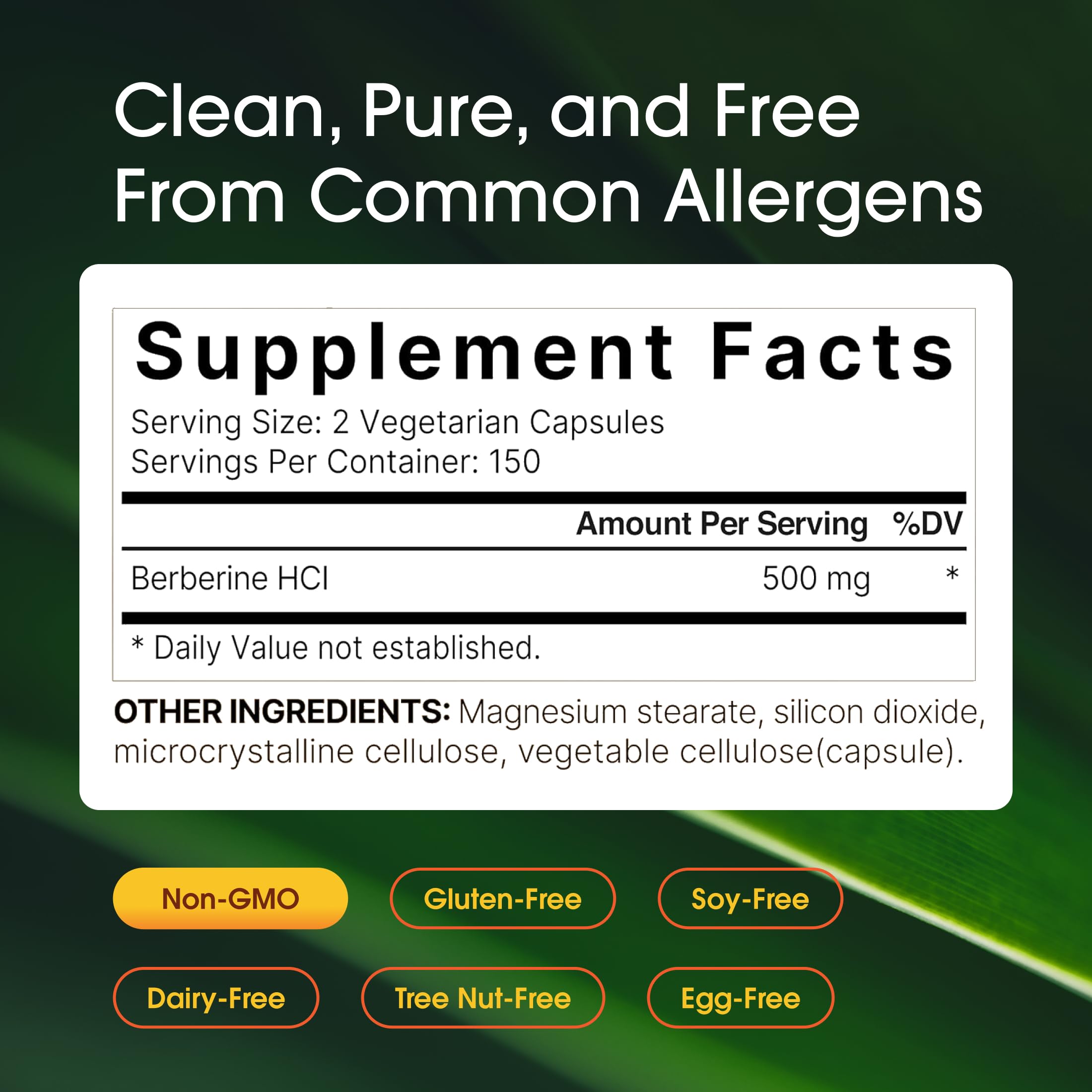 NatureBell Berberine 500mg capsules on a wooden surface