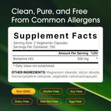 NatureBell Berberine 500mg capsules on a wooden surface