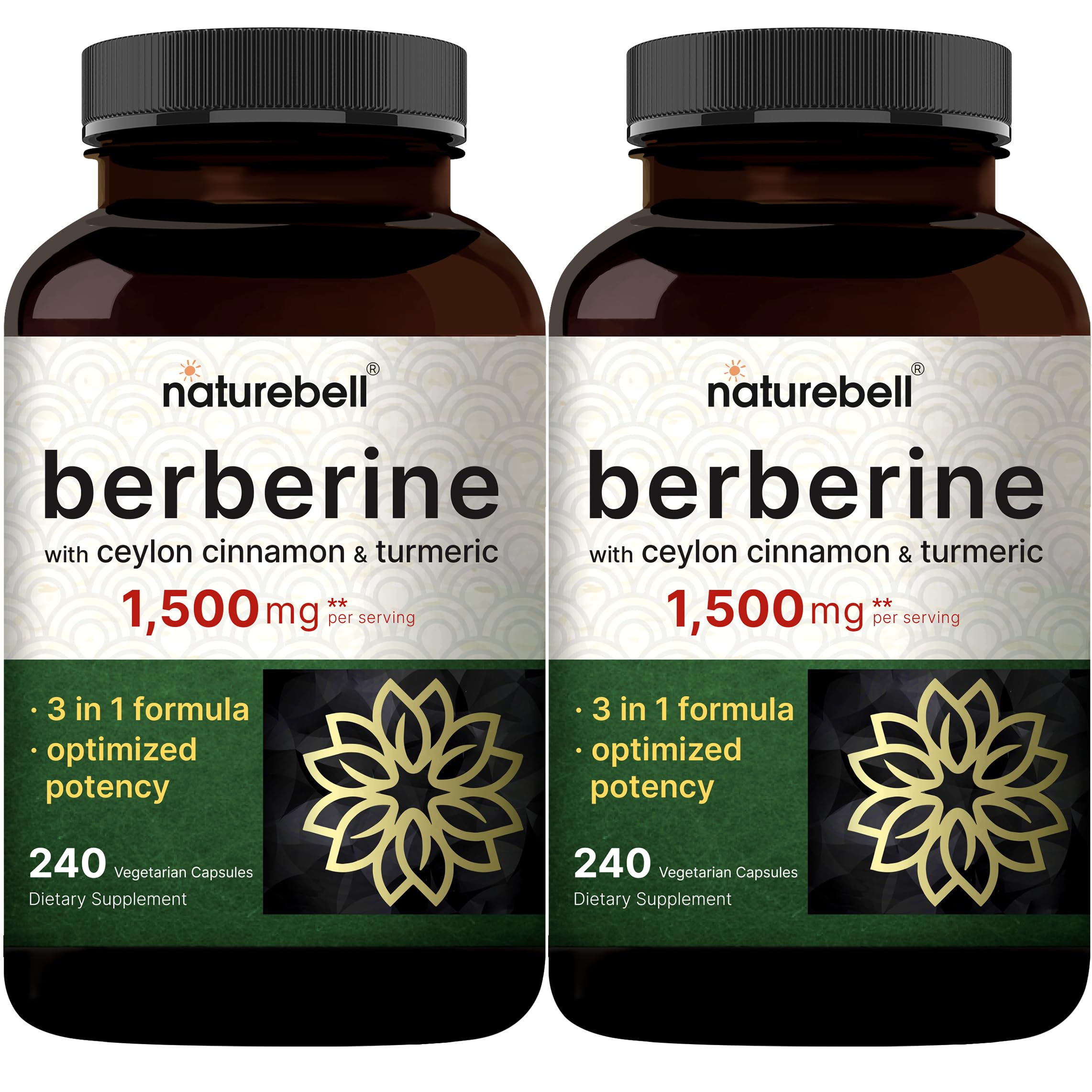 NatureBell Berberine Capsules front view with packaging