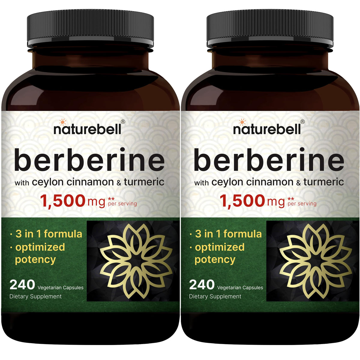 NatureBell Berberine Capsules front view with packaging