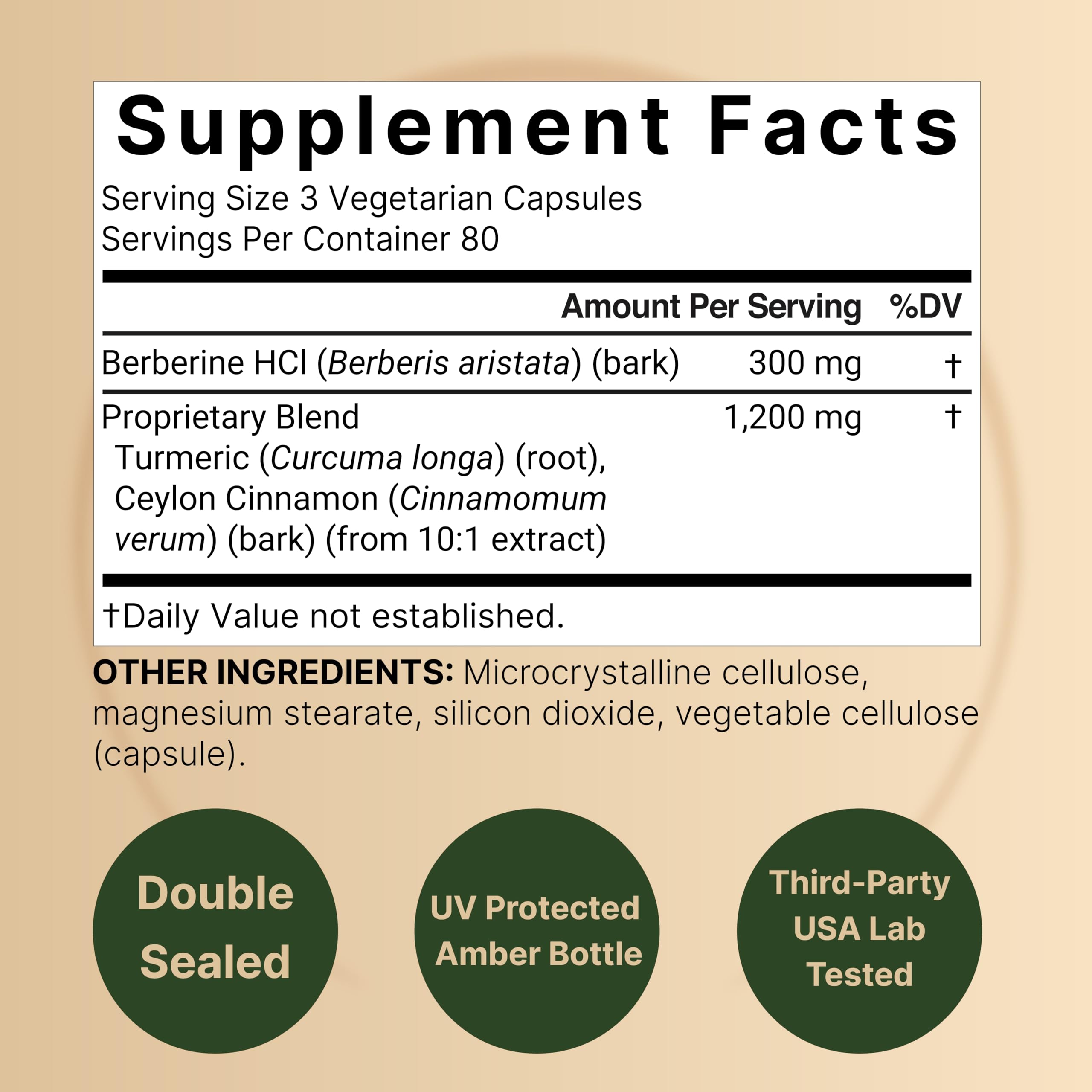 NatureBell Berberine capsules showing three capsules on a white background