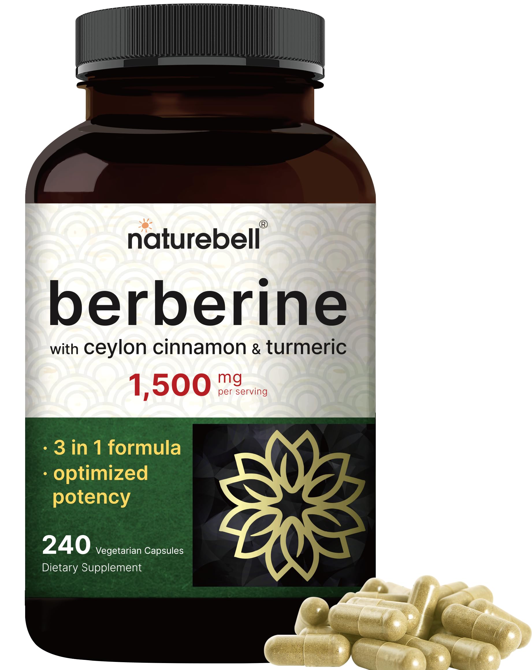 NatureBell Berberine vegetarian capsules bottle front view