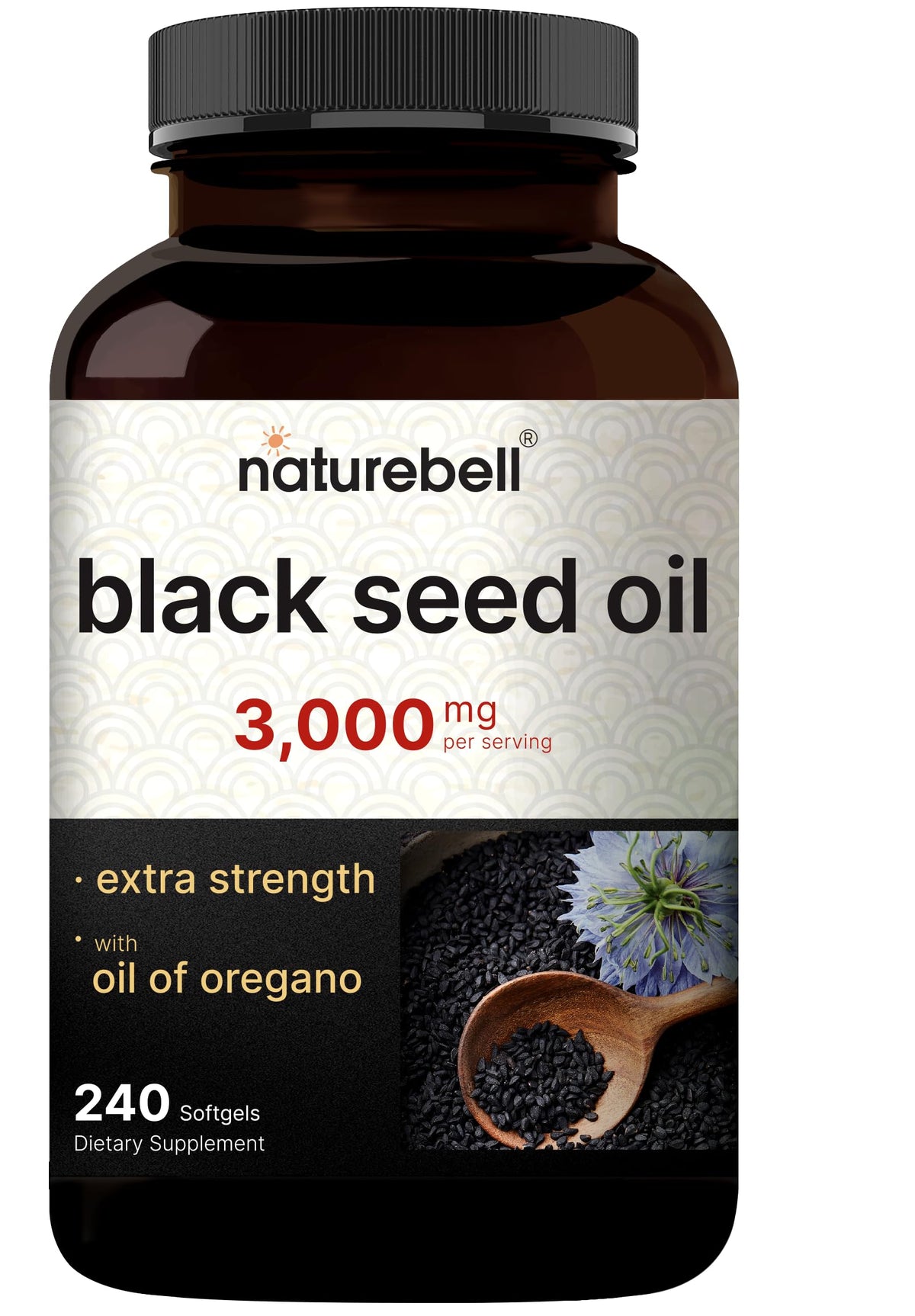 NatureBell Black Seed Oil Softgels bottle front view