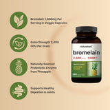 NatureBell Bromelain Supplement 240 veggie capsules packaging