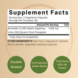 NatureBell Bromelain Supplement 240 veggie capsules side view