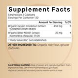 NatureBell Ceylon Cinnamon & Bitter Melon Capsules side view