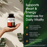 NatureBell CoQ10 300mg with Omega-3 100mg capsules on a wooden surface